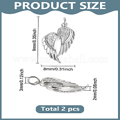 2Pcs Brass Micro Pave Cubic Zirconia Charms&nbsp;ZIRC-LP0001-54