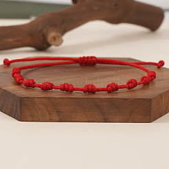 Adjustable Polyester Woven Knot Cord Bracelets&nbsp;DX7383