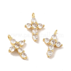Brass Micro Pave Cubic Zirconia Pendants&nbsp;KK-B059-18G