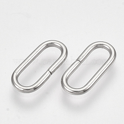 変色しにくい304ステンレススチール製リンクリング  オーバル  ステンレス鋼色  12~12.5x5.5x1mm  穴：9.5x3mm&nbsp;X-STAS-S079-83A