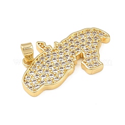 Brass Micro Pave Cubic Zirconia Pendants&nbsp;KK-B161-03G