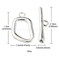 Alloy Toggle Clasps&nbsp;PALLOY-YW0002-22MS