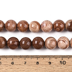 Natural Wood Lace Stone Wooden Jasper Beads Strands&nbsp;G-T143-30A-04