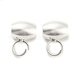 201 ステンレス鋼チューブベイル  ループベイル  バレル保釈ビーズ  銀  7x5x4mm  穴：2.5mmと2mm&nbsp;STAS-H180-08S
