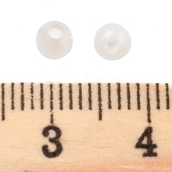 不透明で光るアクリルビーズ  暗闇で光るビーズ  ラウンド  ホワイト  4mm  穴：1mm  約16666個/500g&nbsp;OACR-G038-06G