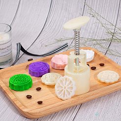 プラスチック月餅型  中秋節手押し月餅型  リネン  18個/セット&nbsp;DIY-PH0025-26