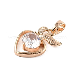 Brass Micro Pave Cubic Zirconia Pendants&nbsp;KK-E795-27KCG-02