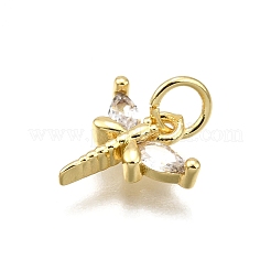 Rack Plating Brass Micro Pave Cubic Zirconia Pendants&nbsp;KK-D343-12G