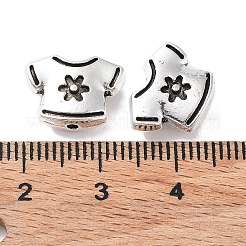 チベットスタイルの合金ビーズ  花の付いた半袖  アンティークシルバー  10.5x13.5x4.5mm  穴：1.2mm。 250個/ 500 G&nbsp;PALLOY-H134-14AS