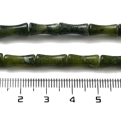 天然中国南部翡翠ビーズ連売り  竹の共同  12x5x4mm  穴：1mm  約32個/連  14.96''（38センチメートル）&nbsp;G-Q178-A08-01