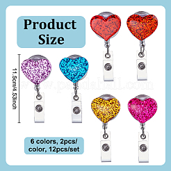 12Pcs 6 Colors Resin Badge Reels&nbsp;HJEW-NB00318