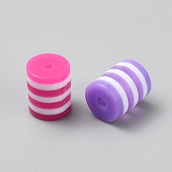 100Pcs Stripe Resin Beads&nbsp;RESI-WH20001-15