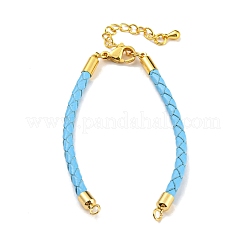 Leather Braided Cord Link Bracelets&nbsp;MAK-K022-01G