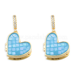 Brass Micro Pave Clear Cubic Zirconia Locket Pendants&nbsp;KK-N227-115