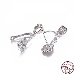 Anti-Tarnish Rhodium Plated 925 Sterling Silver Pendant Bails&nbsp;STER-L058-007P
