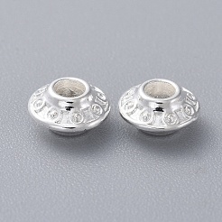 チベット風合金スペーサービーズ  双円錐形  銀色のメッキ  鉛フリー＆カドミウムフリー  6.5x3.5mm  穴：2mm&nbsp;X-K091T021
