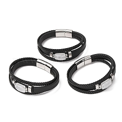 Natural Quartz Crystal & Braided Microfiber Leather Multi-strand Bracelets for Women Men&nbsp;GG-CBAEA55-01E