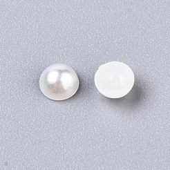 10000個入りabsプラスチック製のパール調カボション  半円  ベージュ  4x2mm&nbsp;SACR-S738-4mm-Z24