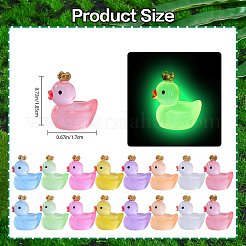 80Pcs 8 Colors Luminous Resin Crown Duck Ornaments&nbsp;RESI-SZ0003-38