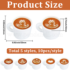 50Pcs 5 Styles Mini Resin Imitation Coffee Cup&nbsp;DIY-SC0033-38