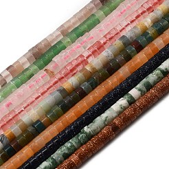 天然＆合成混合宝石ビーズ連売り  ディスク  ヒシビーズ  染めと未染色の混合  4x2.5mm  穴：0.8mm  約159個/連  14.84~14.88''（37.7~37.8センチメートル）&nbsp;G-H230-M