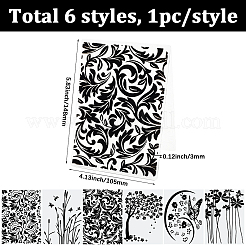 6Pcs 6 Styles Plastic Embossing Folders&nbsp;DIY-SP0005-35
