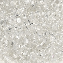 ガラスシードビーズ  ピーナッツ  透明  5.5~6x3~3.5x3mm  穴：1~1.2mm  約444個/50g&nbsp;X-SEED-K009-08A-16