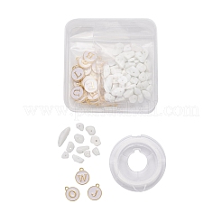 26Pcs Flat Round Initial Letter A~Z Alphabet Enamel Charms&nbsp;DIY-FS0001-63