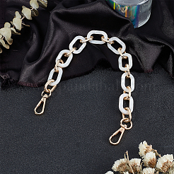 アクリルバッグハンドル  亜鉛合金スイベルクラスプ付き  バッグ交換用アクセサリー用  ホワイト  36cm&nbsp;FIND-WH0067-47B