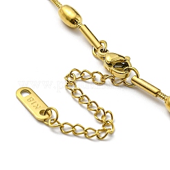 304ステンレススチールサテライトチェーンダブルレイヤーラップブレスレット  ゴールドカラー  20-3/8インチ（51.9cm）&nbsp;LS-BJEW-K235-02G