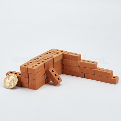 粘土質の展示装飾  れんが  ドールハウス マイクロ風景装飾アクセサリー  ペルー  29.5x14.5x9.5mm  穴：4mm&nbsp;LS-DJEW-WH0042-95
