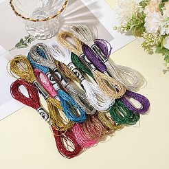 12 Skeins 12 Colors 12-Ply Metallic Polyester Embroidery Floss&nbsp;OCOR-CY0002-05