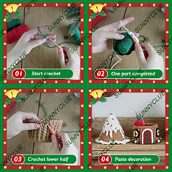 1Set Christmas Theme DIY Crochet Kit for Beginners&nbsp;DIY-SC0027-78B