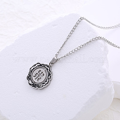 304 Stainless Steel Enamel Hollow Flower Pendant Necklaces for Unisex&nbsp;SQ1513