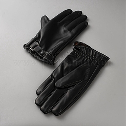 男性用PUレザー暖かい手袋  ブラック  235x105x4mm&nbsp;AJEW-WH20816-126A