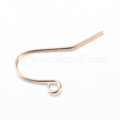 アイアン製ピアスフック  耳ワイヤー  水平ループ付き  ライトゴールド  19x16mm  穴：2mm  22ゲージ  ピン：0.6mm&nbsp;X-IFIN-T001-04KC