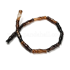 天然石瑪瑙ビーズ連売り  染め＆加熱  竹の形  ブラック  30x8mm  穴：1.8mm  約14個/連  15.35''（39センチメートル）&nbsp;G-Z144-A02-02F