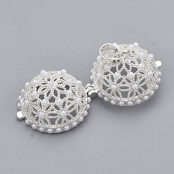 Rack Plating Brass Cage Pendants&nbsp;KK-T053-05S