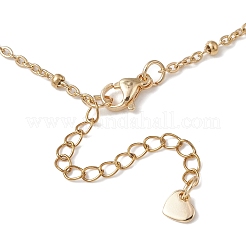 Brass Pave Cubic Zirconia Evil Eye Heart Pendant 304 Stainless Steel Satellite Chain Necklaces for Women&nbsp;NJEW-JN05803-02