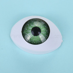 クラフトプラスチック人形の眼球  ハロウィンホラー小道具  馬の目  ライム  16x23mm&nbsp;DOLL-PW0004-17C