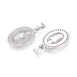 Religion Brass Micro Pave Cubic Zirconia Pendants&nbsp;KK-T073-49P
