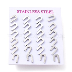 Tarnish Resistant 304 Stainless Steel Greek Alphabet Stud Earrings&nbsp;STAS-D007-07P-03