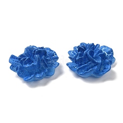 オペーク樹脂カボション  花  ドジャーブルー  23x24.5x11mm&nbsp;RESI-E049-03A