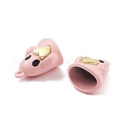 スプレープリント合金ペンダント  長持ちメッキ  鉛フリー＆カドミウムフリー  心を持った幽霊  ミックスカラー  21x15x10.5mm  穴：1.5mm&nbsp;PALLOY-K003-23