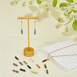36Pcs 9 Styles Natural Mixed Gemstone Pendants&nbsp;PALLOY-AB00100