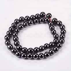 Non-Magnetic Synthetic Hematite Beads Strands&nbsp;X-G-H1624-8mm-1