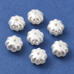 ABSプラスチックパール調ビーズ  花  ホワイト  12x8mm  穴：1.8mm  約781個/500g&nbsp;KY-I009-15
