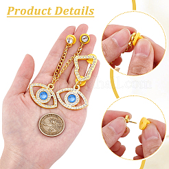 Eye Alloy Rhinestone Cap Chain&nbsp;HJEW-WH0042-150G-02