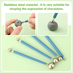 14個 3スタイル プラスチック&木製 ダブルヘッド モデリングクレイ彫刻ツールセット  子供のためのDIY陶器粘土工芸品  ミックスカラー  119~131mm&nbsp;TOOL-SP0003-22
