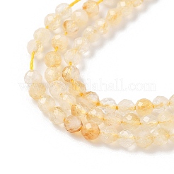 Heated Natural Citrine Beads Strands&nbsp;X-G-L622-C05-3mm-B